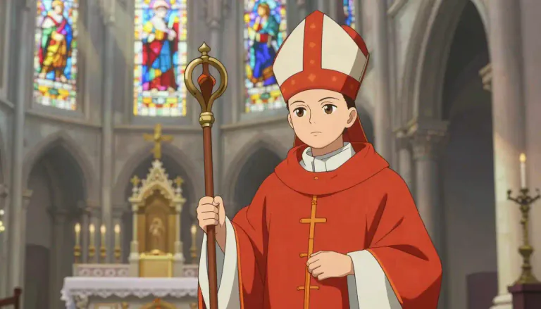 Visual representation of "cardinal" - A high-ranking official in the Catholic Church.