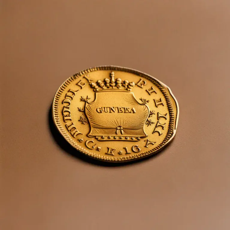 Visual representation of "guinea" - A British gold coin used from 1663 to 1814 that was worth 21 shillings