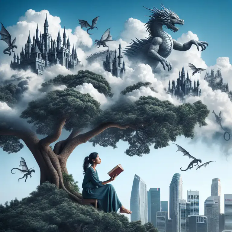 Visual representation of "escapist" - Relating to or involving thoughts or activities that act as a distraction from reality.