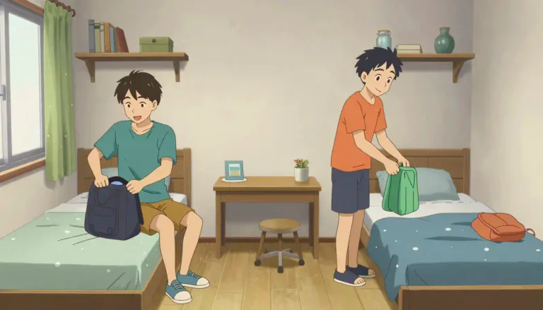 Visual representation of "roommate" - A person who shares a room or apartment with another person.