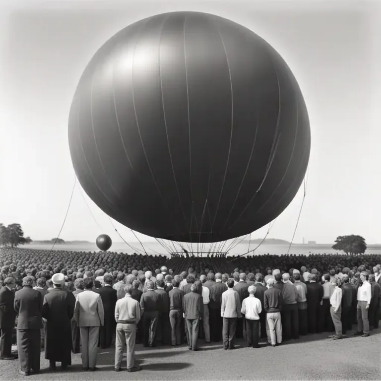 Visual representation of "when the balloon goes up" - The moment when a plan or project is launched