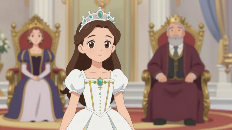 Visual representation of "princess" - The daughter of a king or queen, or the wife of a prince.