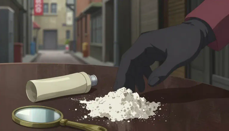 Visual representation of "cocaine" - A powerful drug that is often used illegally. It is a white powder that people snort through the nose.
