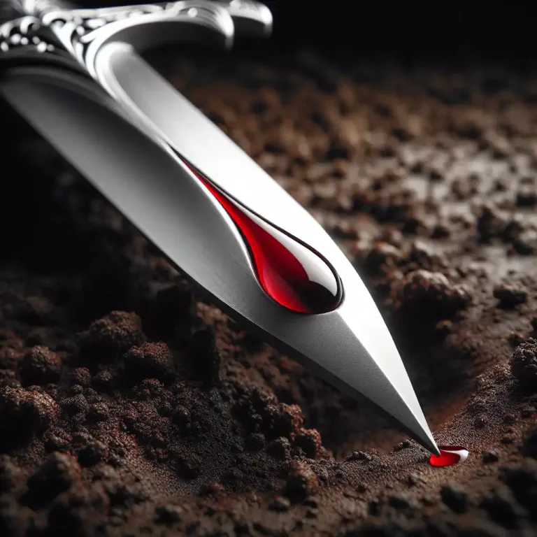 Visual representation of "gout" - A drop or splash, especially of blood or wine.
