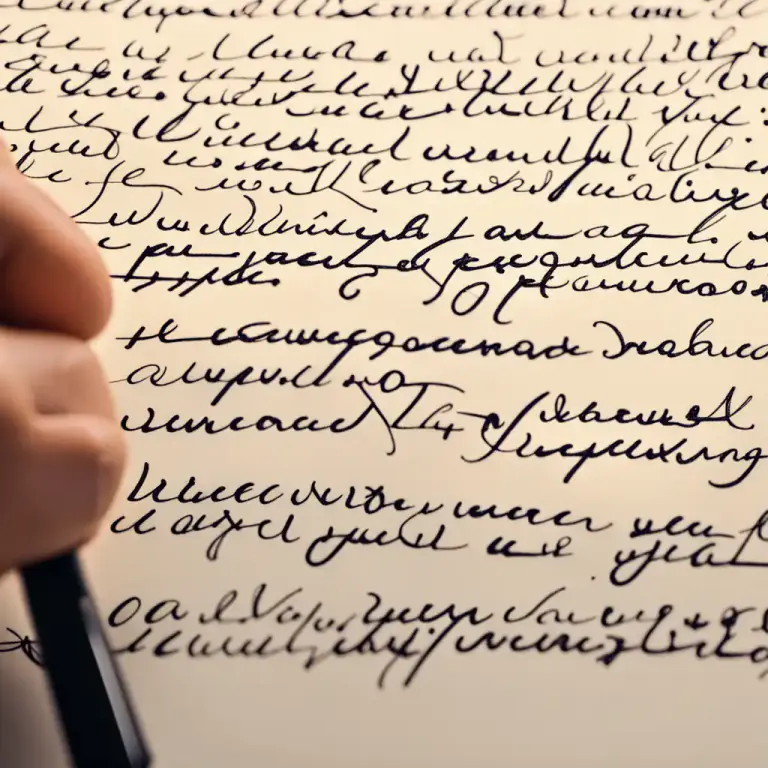 Visual representation of "script" - A system of handwriting.