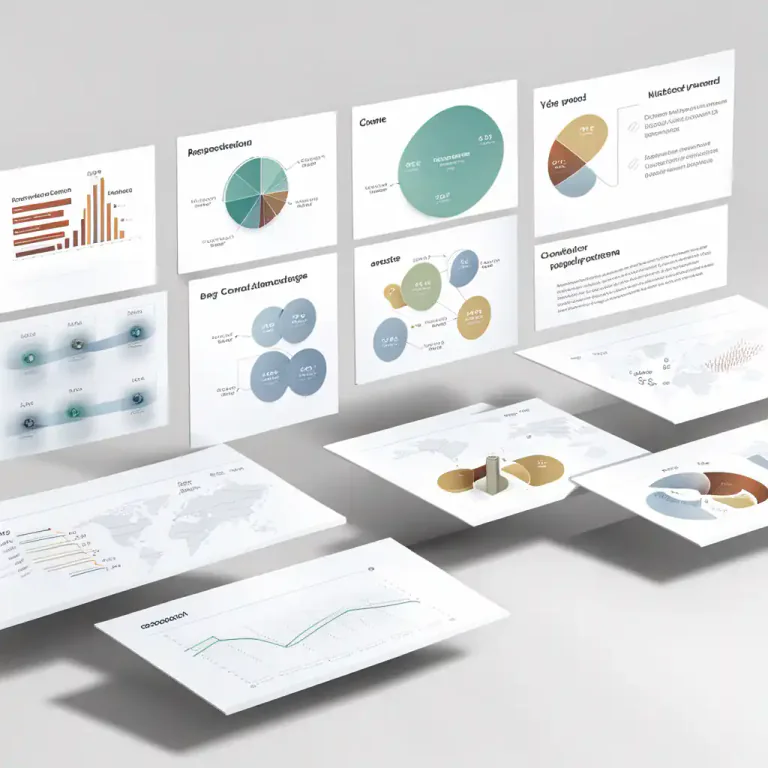 Visual representation of "deck" - A collection of slides in a presentation.