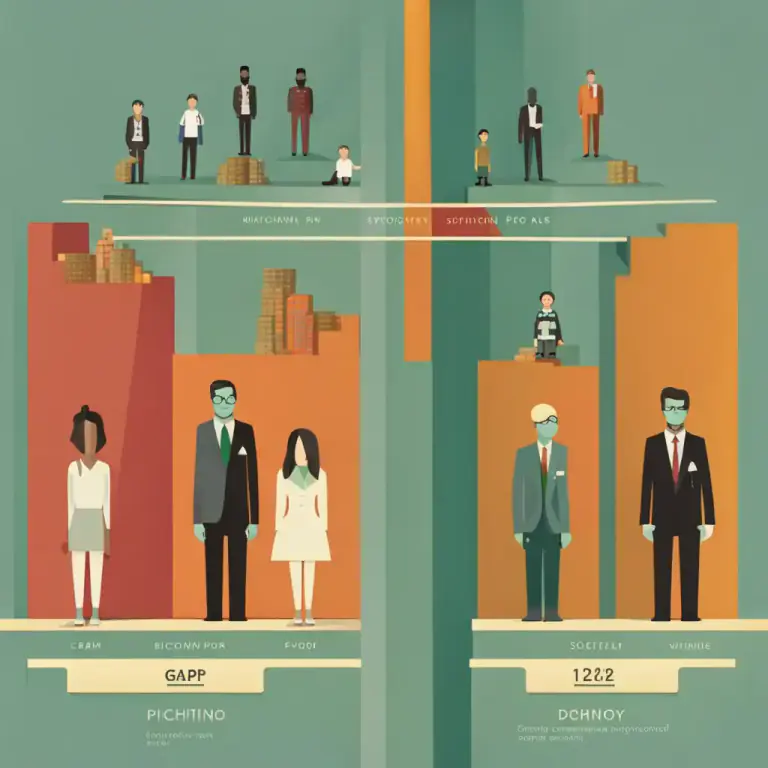 Visual representation of "polarization" - In sociology, it is the process by which the differences between social classes become more extreme.