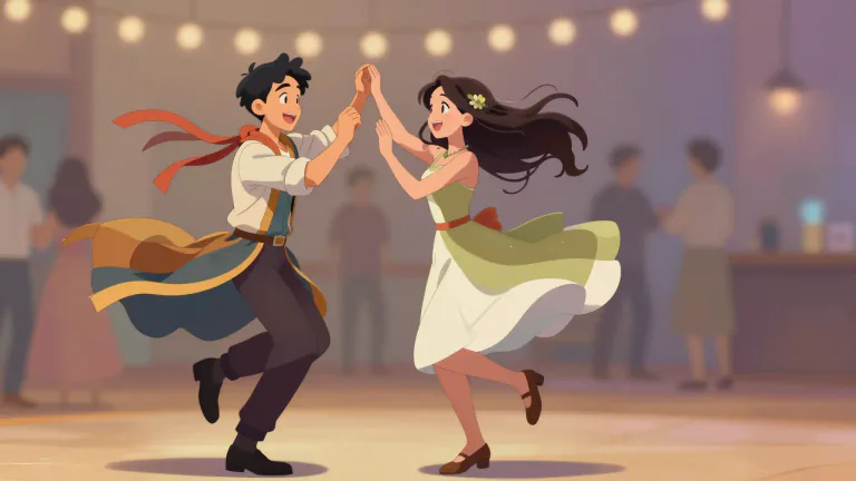Visual representation of "jig" - A type of lively dance