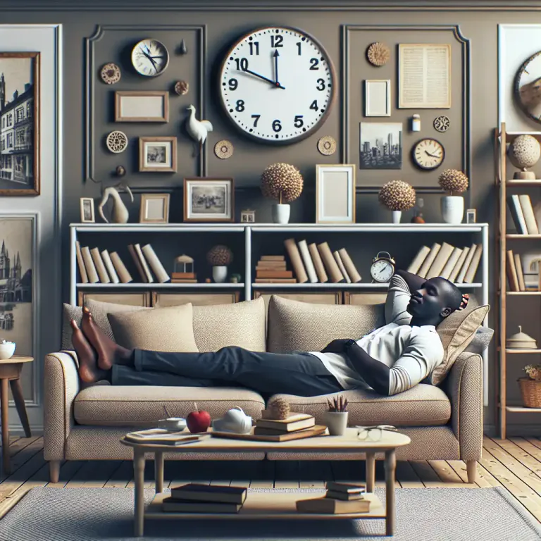 Visual representation of "loaf" - To spend time relaxing and doing nothing