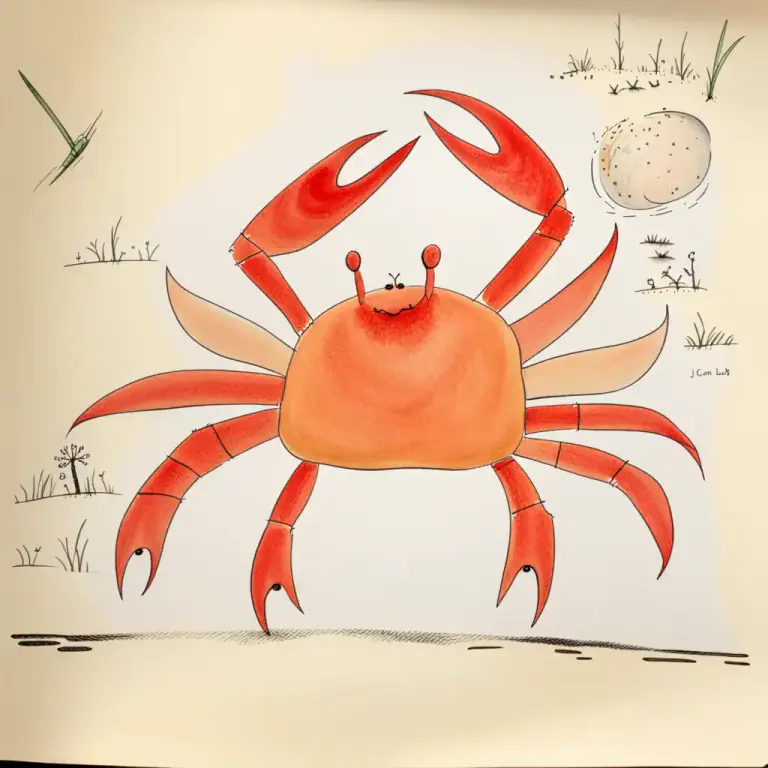 Visual representation of "crabby" - Having the physical characteristics of a crab