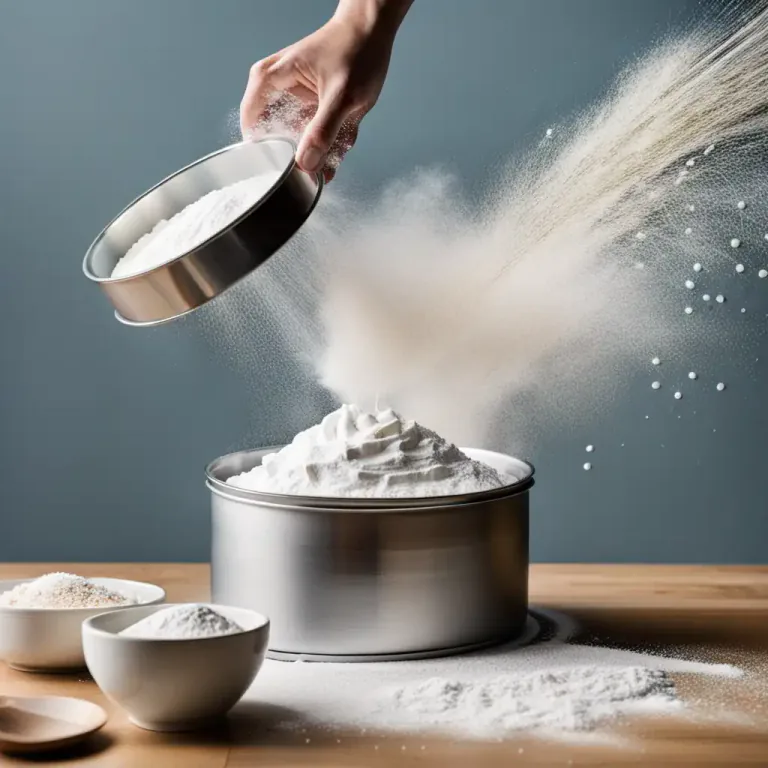 Visual representation of "flour" - To sprinkle or coat with flour.