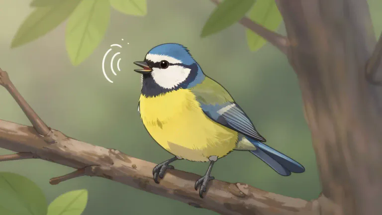 Visual representation of "chirp" - To make a short, high sound, like a small bird or some machines