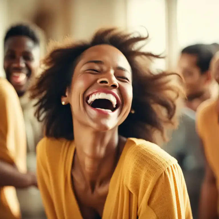 Visual representation of "laughter" - An inner quality, mood, disposition, etc., suggestive of laughter; mirthfulness