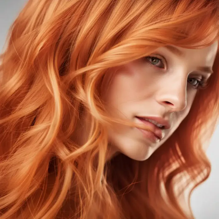Visual representation of "strawberry blonde" - A light reddish-blonde hair colour, like a strawberry.