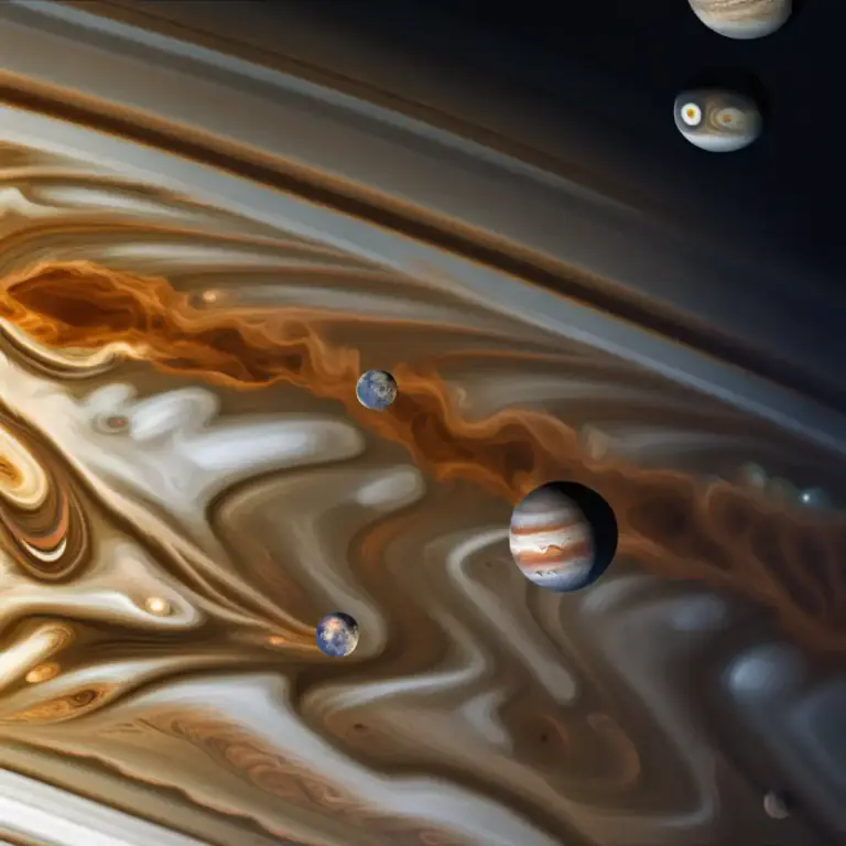Visual representation of "moon" - Any of the numerous celestial bodies orbiting other planets in the solar system or other stars.