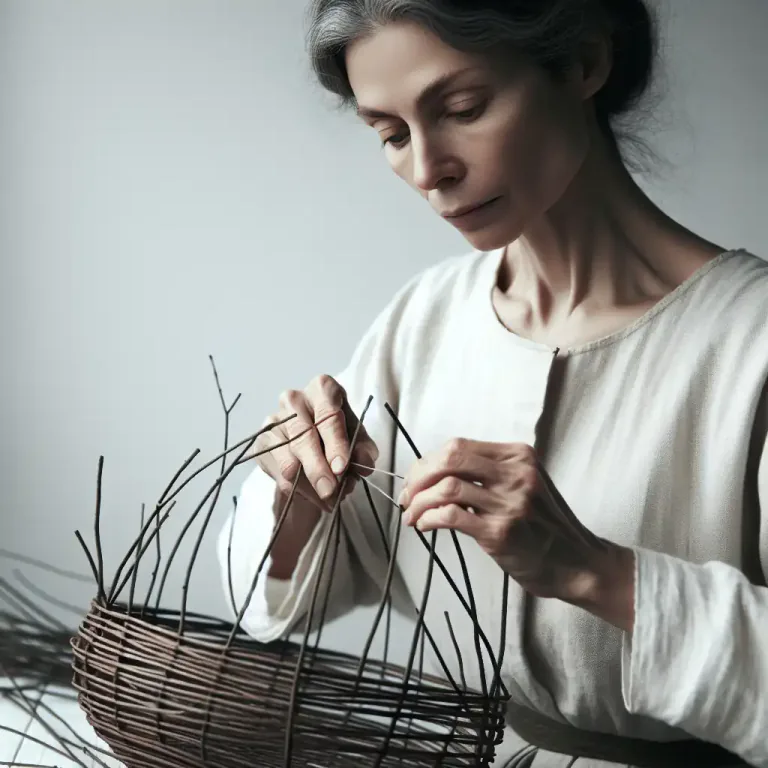 Visual representation of "interweave" - To weave something together with other things.
