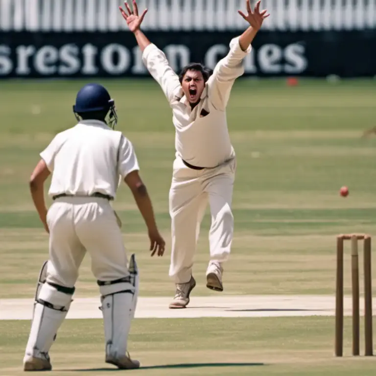 Visual representation of "how’s that?" - Used in sports like cricket to appeal for an out