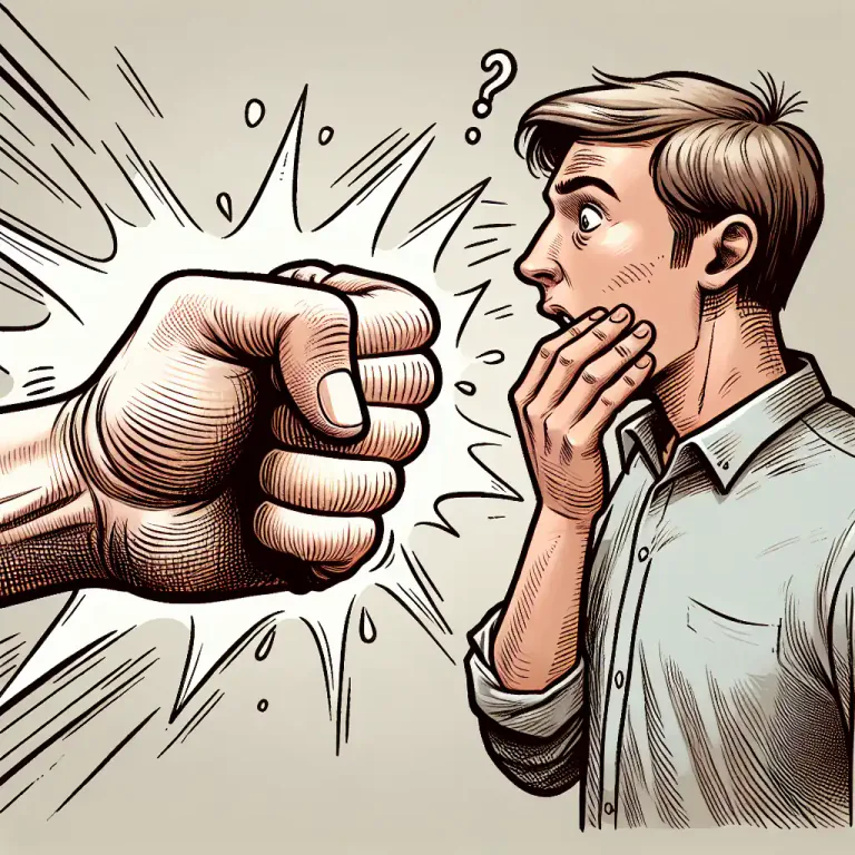 Visual representation of "biff" - To hit or punch someone
