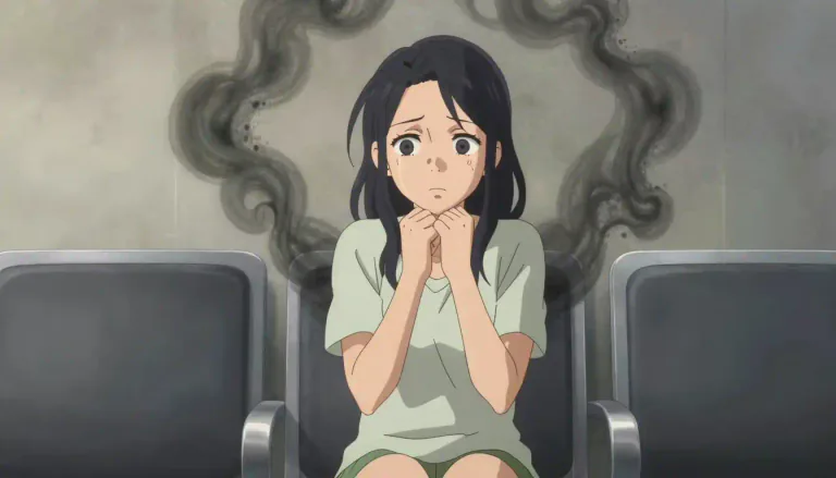 Visual representation of "apprehensive" - Worried and not able to relax, especially about future events