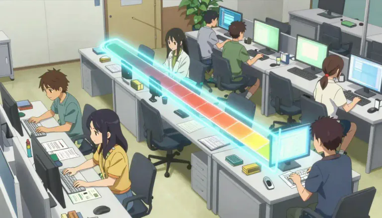 Visual representation of "productivity" - The rate at which goods are produced or work is completed