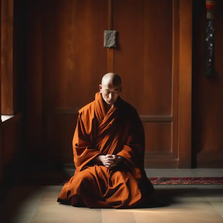 Visual representation of "contemplative" - A person who devotes their life to contemplation and prayer, especially in a religious order.
