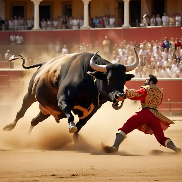 Visual representation of "gore" - To puncture, stab or wound with a horn or tusk