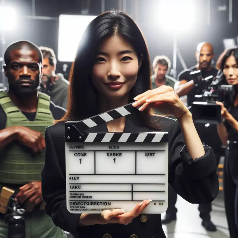 Visual representation of "clapper" - A device used in movie production to mark the start of a scene or take.