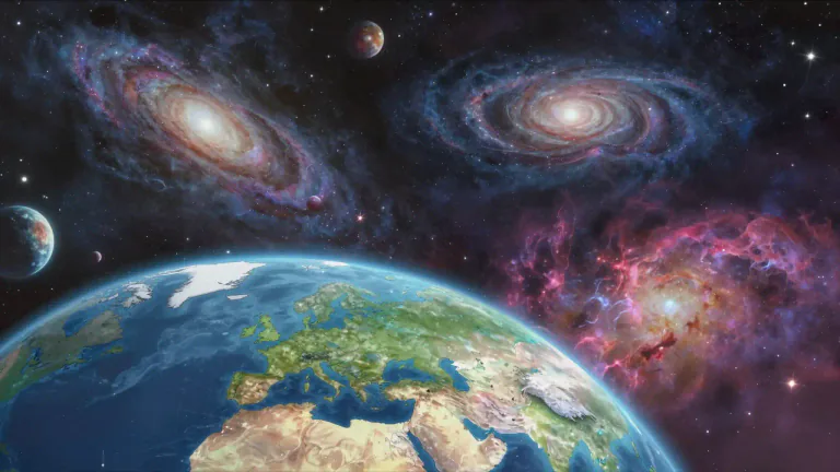 Visual representation of "universe" - All existing things, including the earth, stars, galaxies and everything in space.