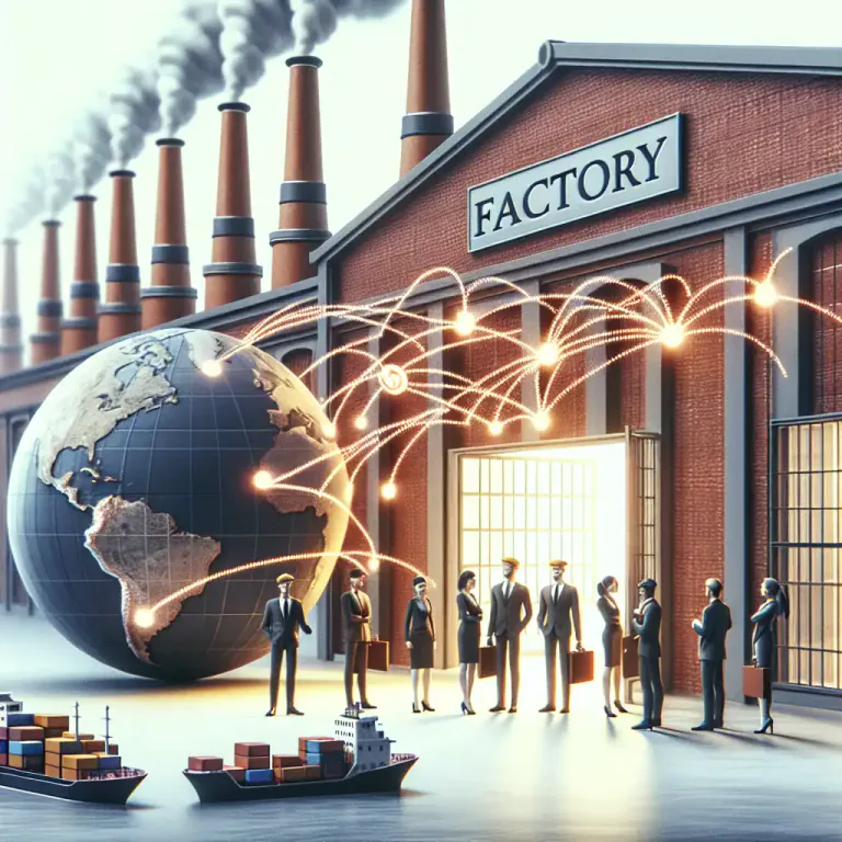 Visual representation of "outsource" - To move some aspects or processes of a business to a foreign country.
