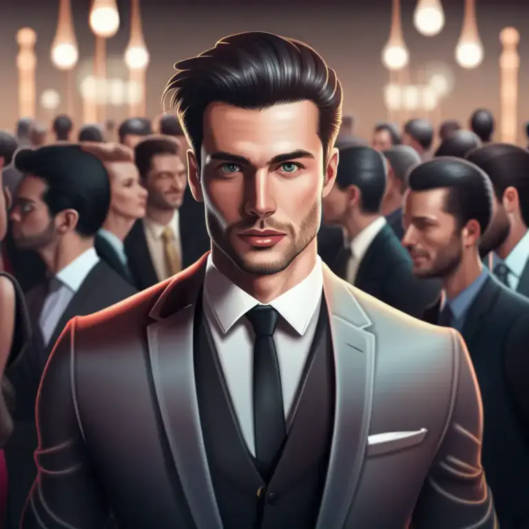 Visual representation of "gallant" - A man who is remarkably stylish and self-confident