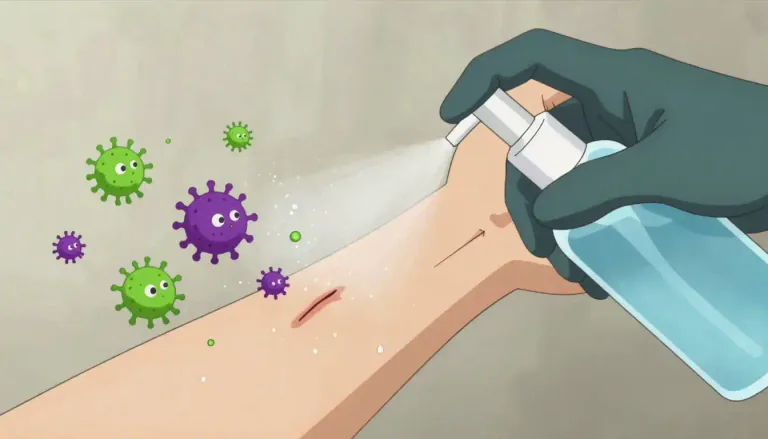 Visual representation of "disinfectant" - A substance that is used to kill and stop the growth of harmful bacteria, viruses or other harmful organisms.