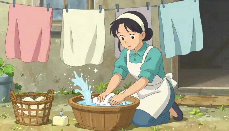 Visual representation of "laundress" - A woman who washes clothes and linens, typically as a profession.