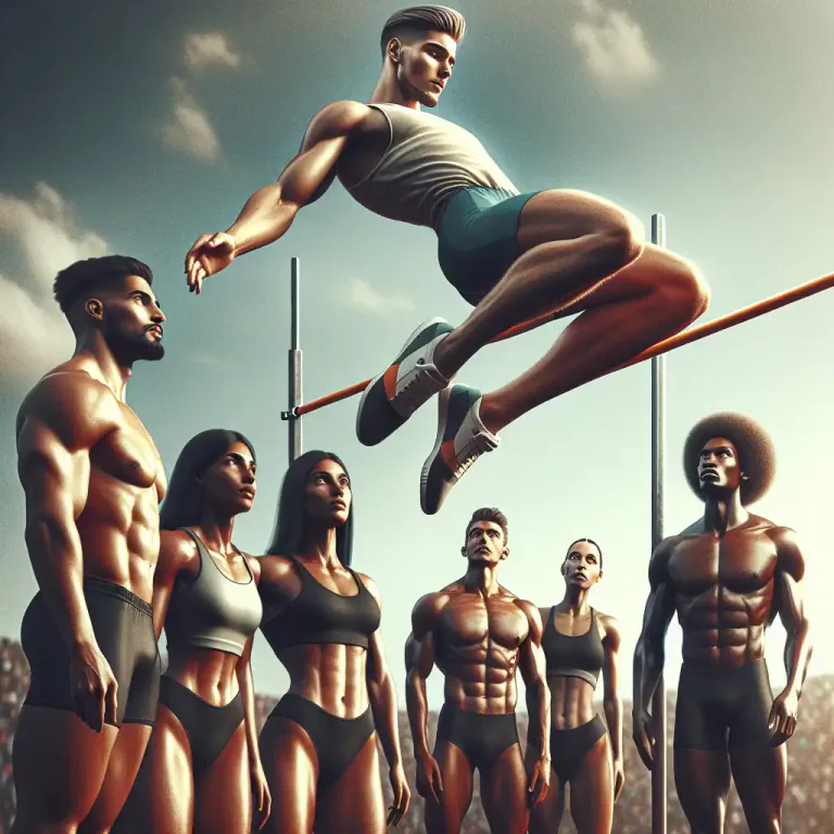 Visual representation of "set the bar" - To establish a standard or expectation that others will have to meet or exceed