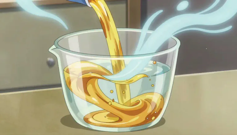 Visual representation of "fluid" - A substance that has no fixed shape and flows freely, like water or air.
