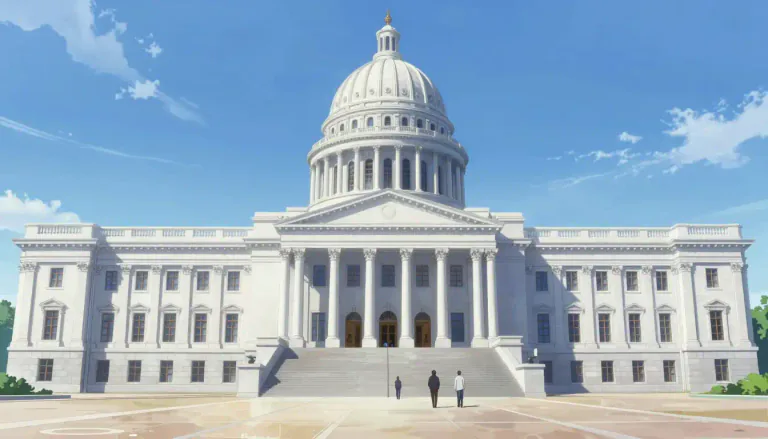 Visual representation of "capitol" - A building where a legislative body of a republic, state or country meets