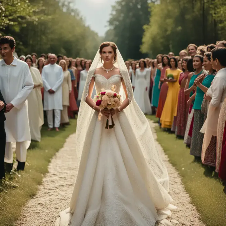 Visual representation of "aisle" - A clear path through a crowd of people.
