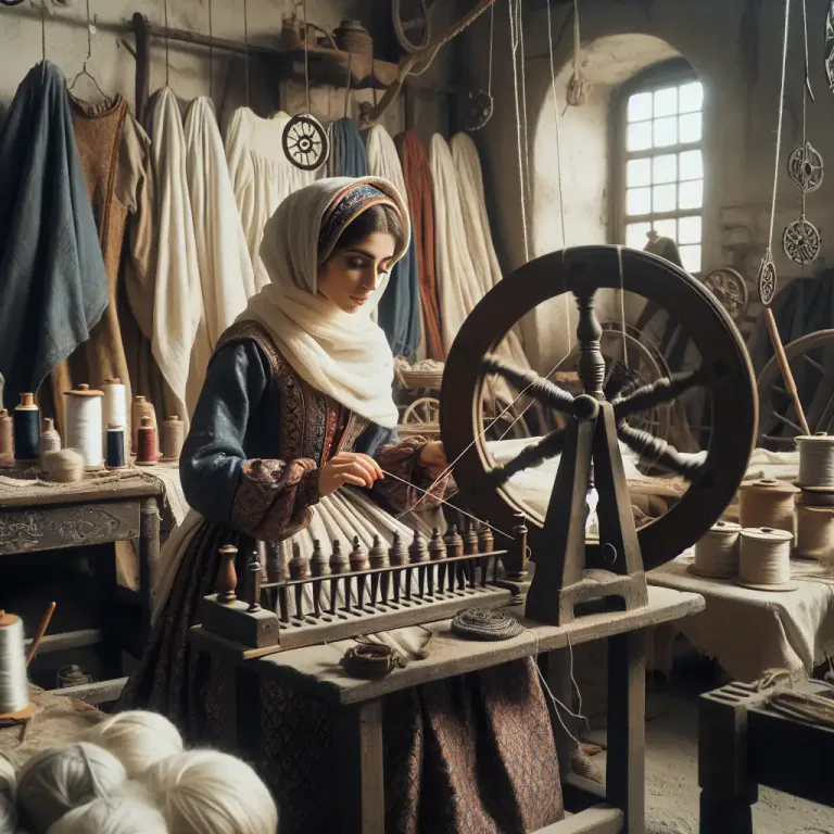 Visual representation of "spinster" - In historical context, a woman who spins thread for a living.