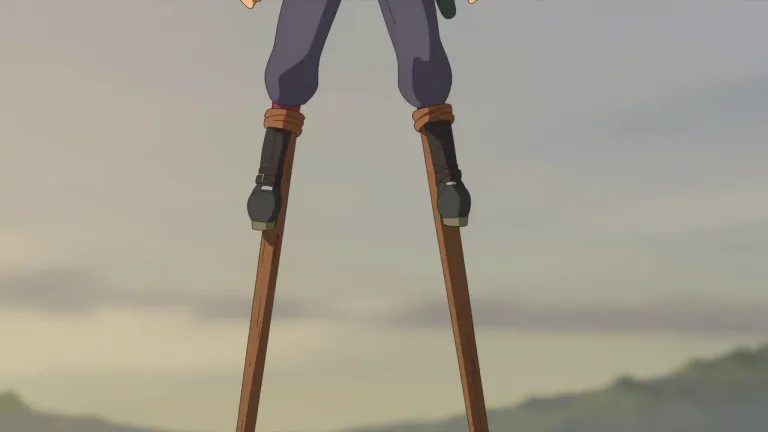 Visual representation of "stilt" - A long, skinny pole used to elevate something or someone above the ground