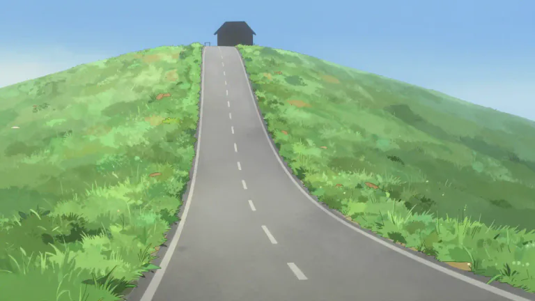 Visual representation of "slope" - A surface or piece of land that is high at one end and low at the other