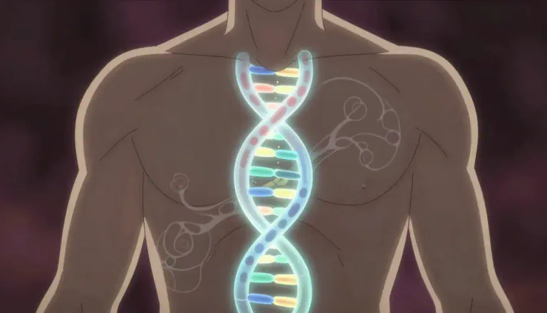 Visual representation of "genotype" - The specific genetic constitution that may be linked to health conditions or diseases.
