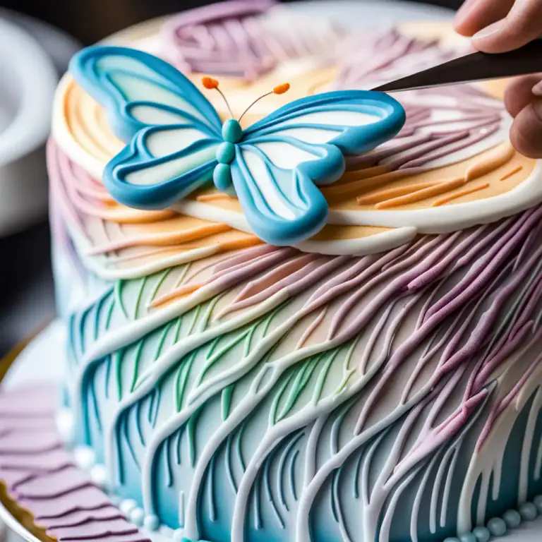 Visual representation of "veining" - The process of adding a vein-like pattern to an object or material for decoration.