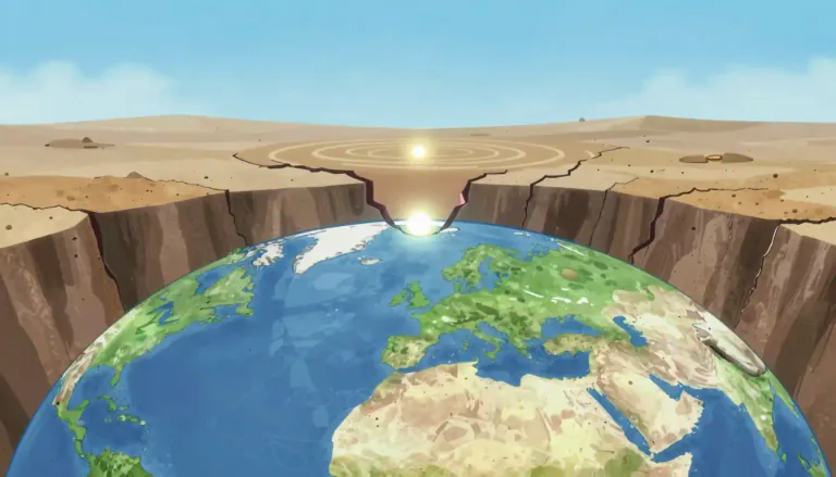 Visual representation of "epicentre" - The point on the Earth's surface directly above the place where an earthquake starts.