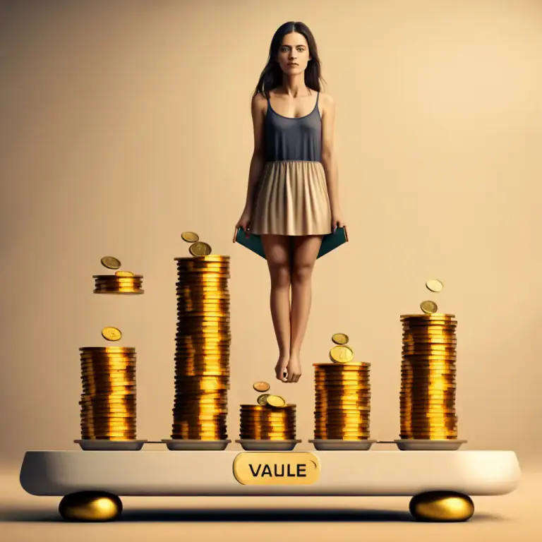Visual representation of "worth your/its weight in gold" - Very valuable or useful