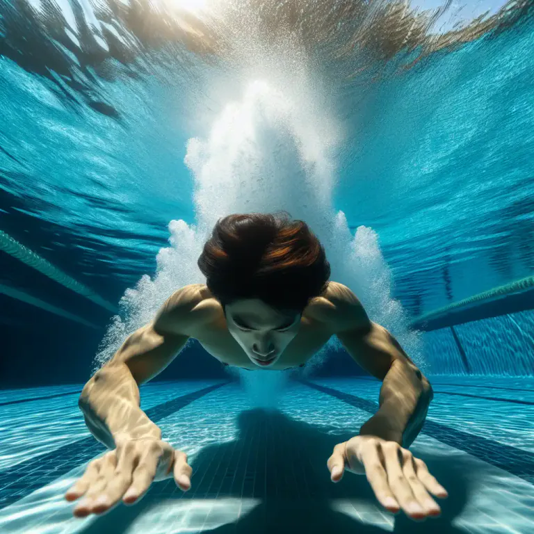 Visual representation of "submerge" - To go beneath the surface of water or another liquid
