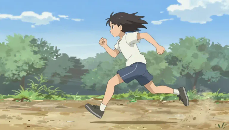 Visual representation of "run" - move swiftly by foot