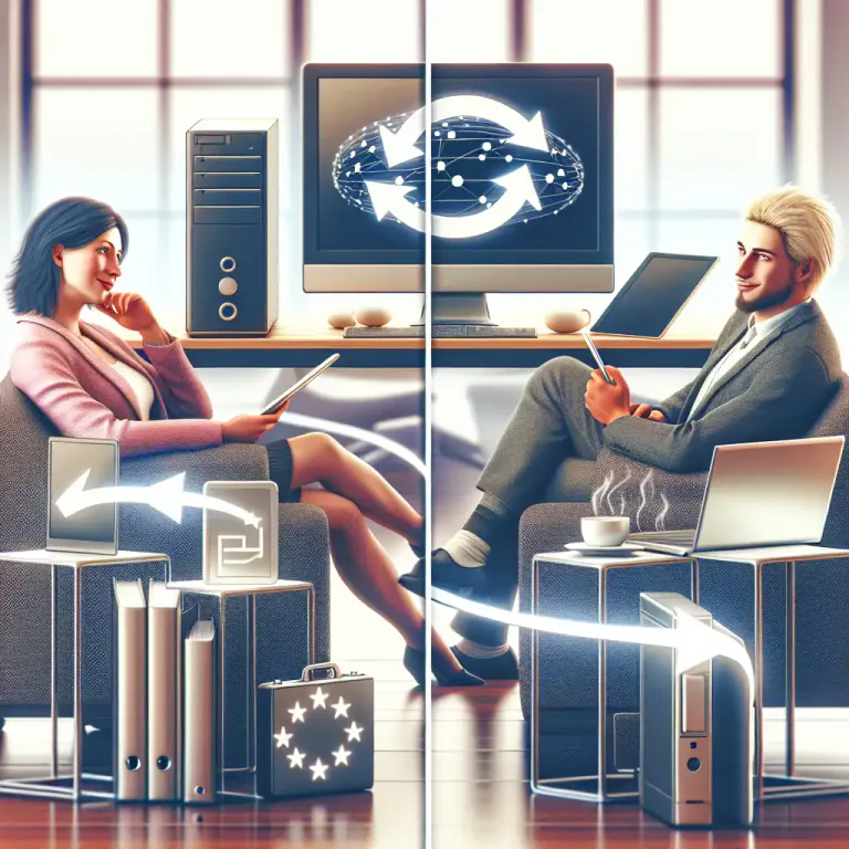 Visual representation of "portability" - The ability of software to be transferred and used in a variety of environments.