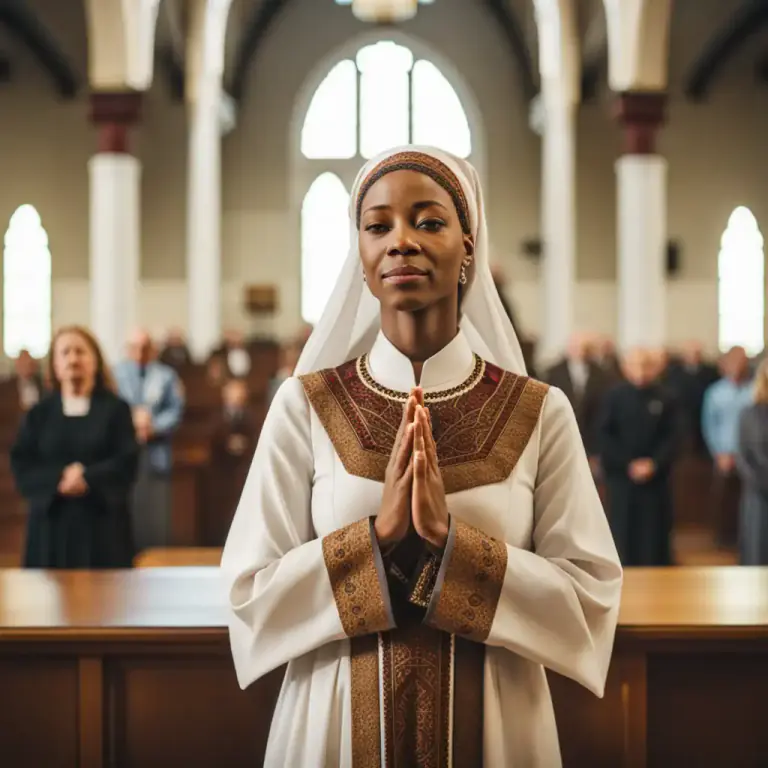 Visual representation of "sister" - A woman in relation to other members of a religious community or institution.