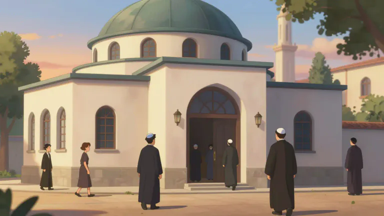 Visual representation of "synagogue" - A building where people of Jewish faith meet to pray