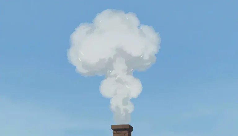 Visual representation of "puff" - A smoke or gas that is blown into the air.