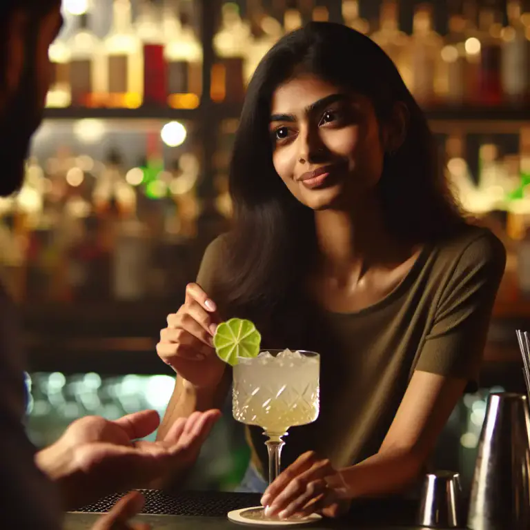 Visual representation of "gimlet" - A cocktail made with gin or vodka and lime juice.